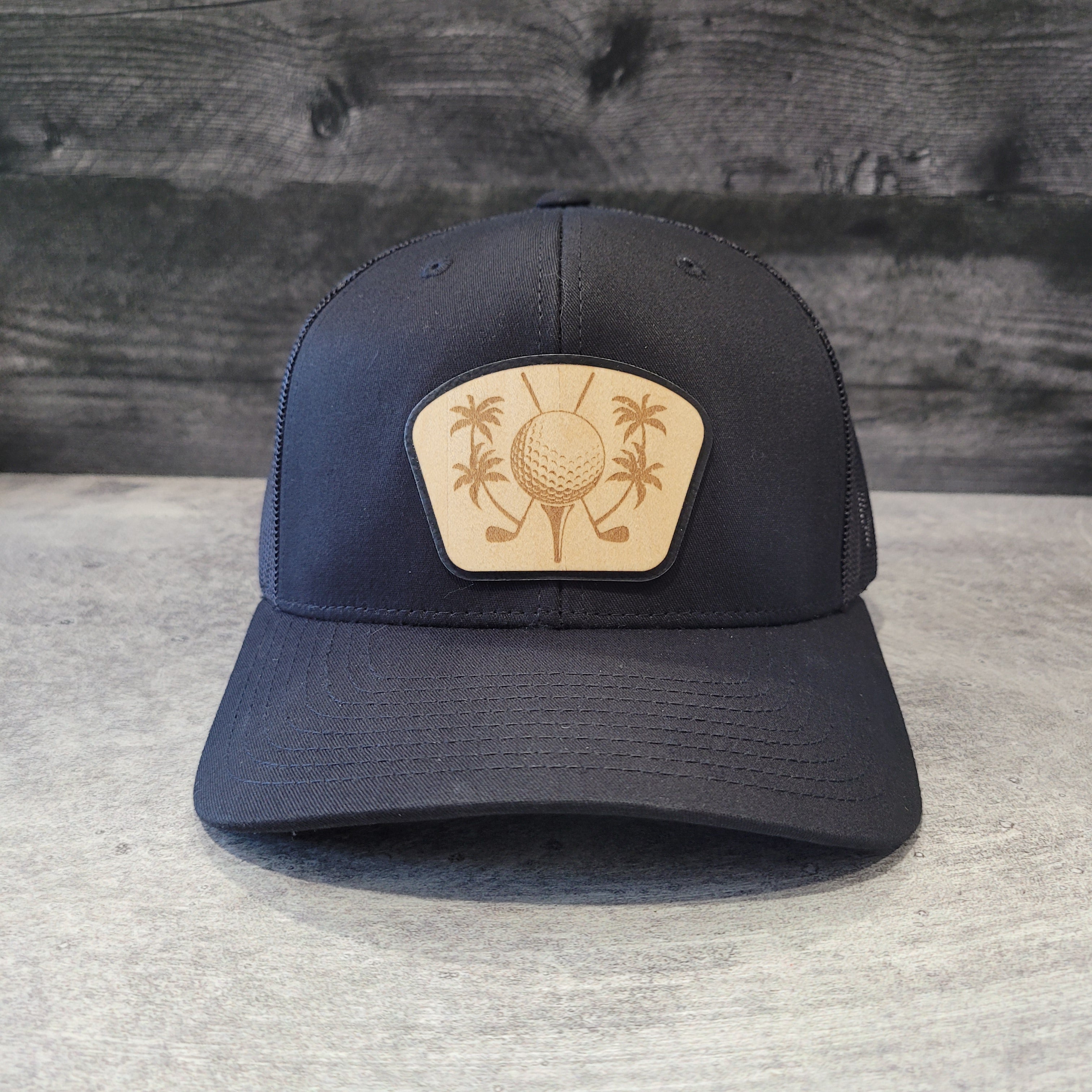 Tee Time Golf Wooden Patch Hat-3