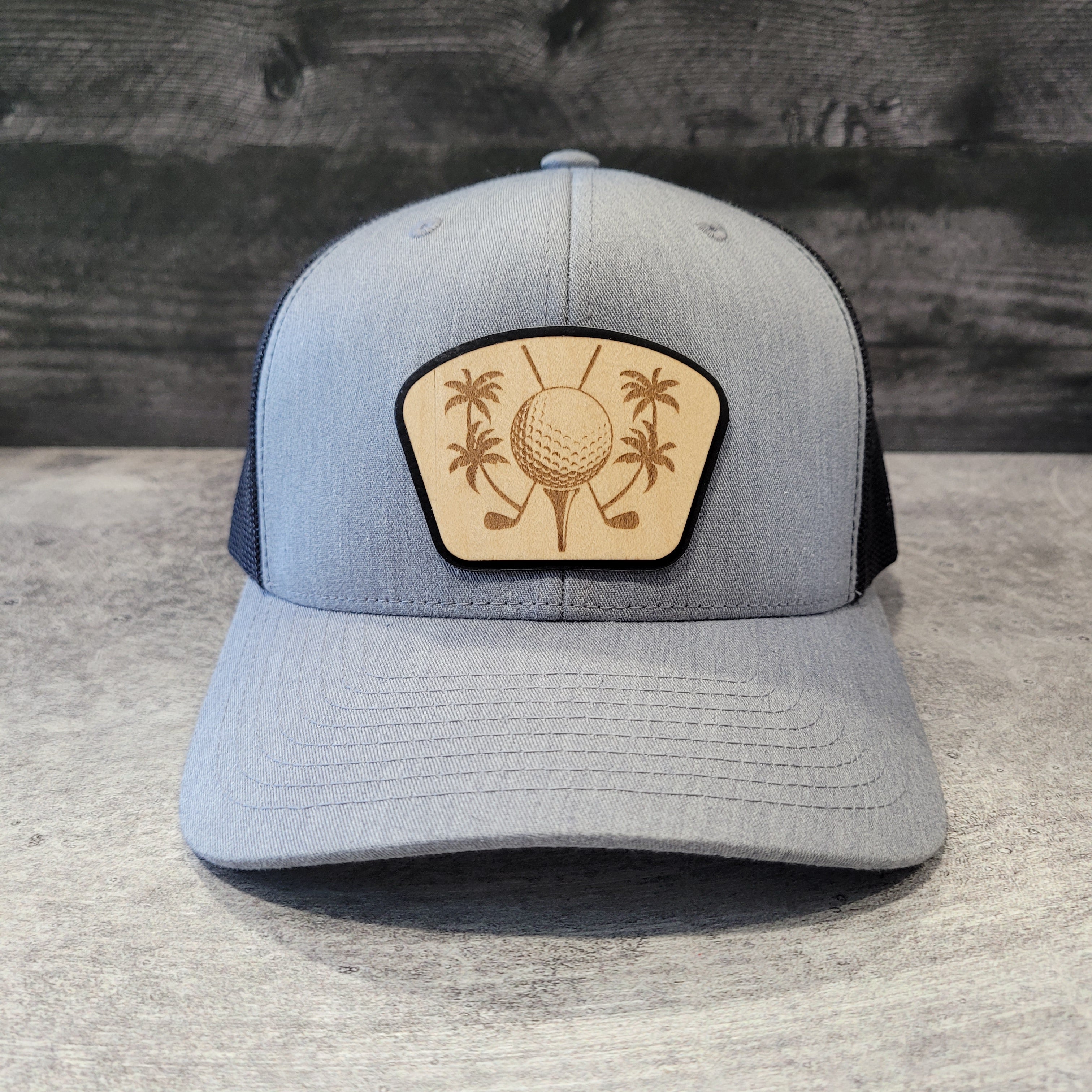 Tee Time Golf Wooden Patch Hat-2