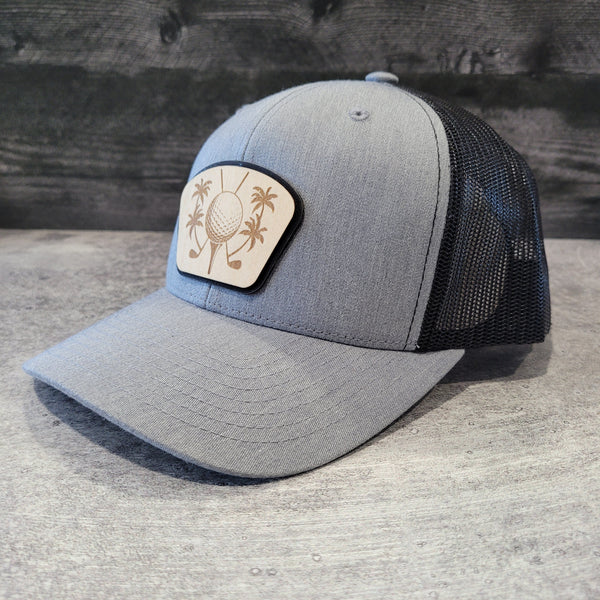 Tee Time Golf Wooden Patch Hat-0